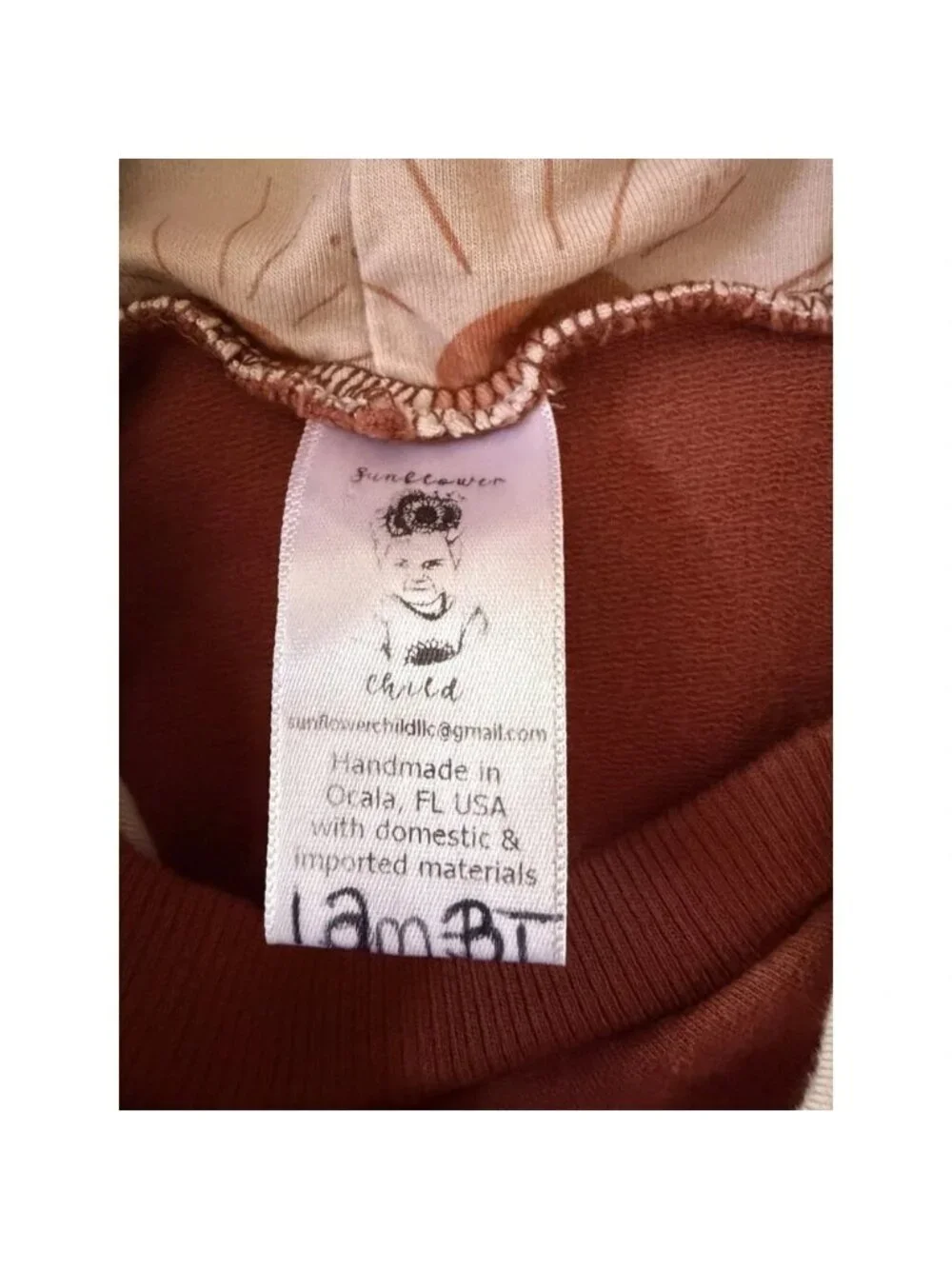 Sunflower Child Handmade Grow With Me Set Rust Lounge Outfit 12M-3T